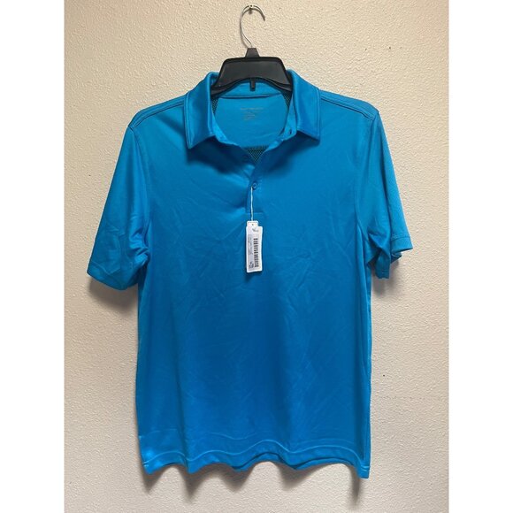 North End Sport Mens Electric Blue Polo Shirt L Moisture Wicking Antimicrobial - Picture 1 of 12